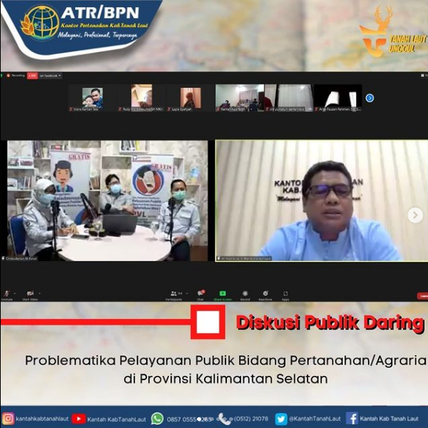 Diskusi Publik “Problematika Pelayanan Publik Bidang Pertanahan/Agraria di Provinsi Kalimantan Selatan”